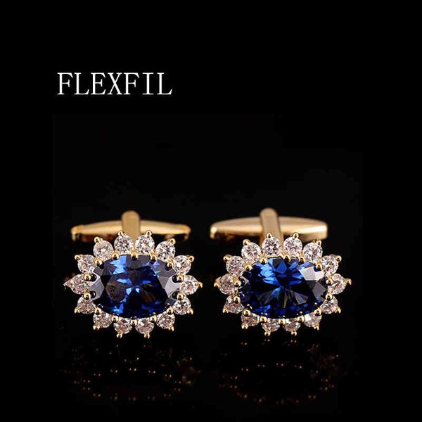 

flexfil luxury shirt for men's brand buttons cuff links gemelos round crystal wedding abotoaduras jewelry, Silver