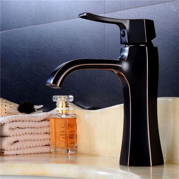 

shiipping euro retro oil rubbed basin black bathroom faucet bronze waterfall singe handle mixer tap sink faucets