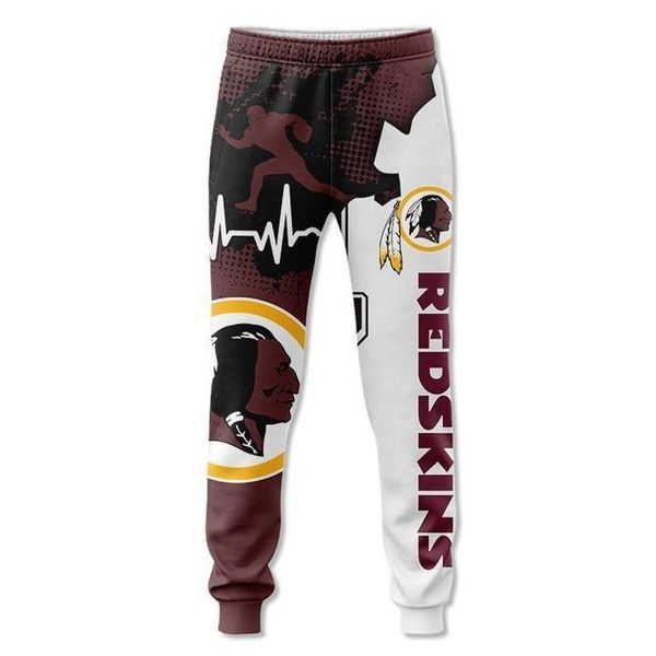 

men's pants winter casual pattern youth loose waist rugby red team, Black