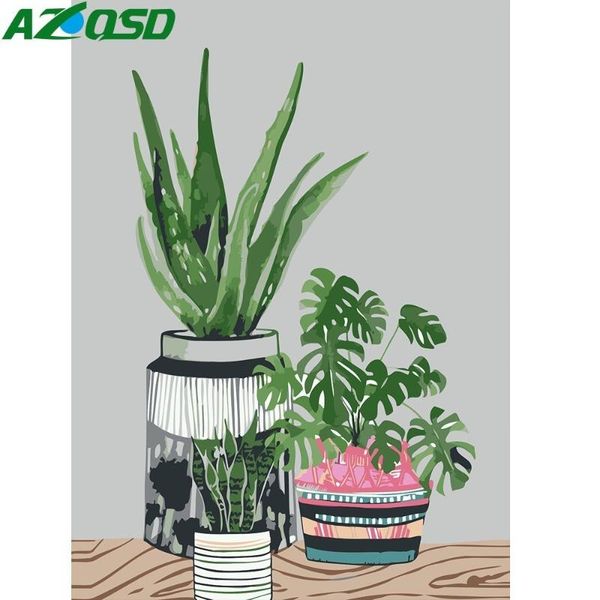 

paintings azqsd oil painting by numbers potted plant hand painted canvas wall picture modern diy flower art home decoration yhgc124