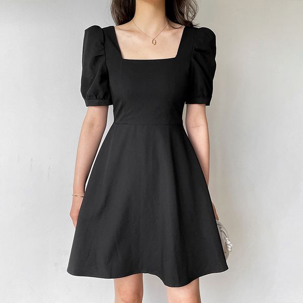

casual dresses korean fashion miniskirt, black, 2021, Black;gray