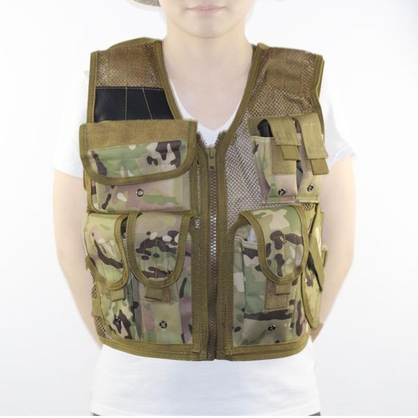 

hunting jackets tactical camo mesh vest multifunctional quick dry jacket outdoor molle modular fishing, Camo;black