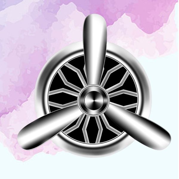 

car air freshener propellar fan shape diffuser alloy purifier vent clip-on (silver)