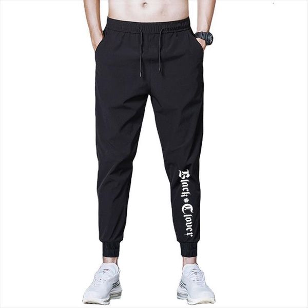 

loose sport casual tie feet women pants long black clover anime print elastic waist quick dry sweatpants trousers