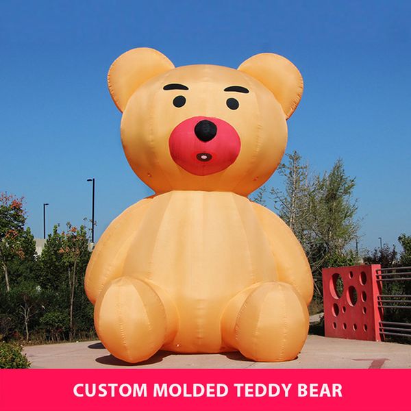 

6mh 20ft giant inflatable bear cartoon decoration outdoor cute white brown bears with air blower for display advertising