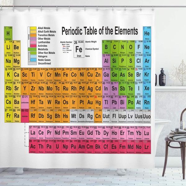

shower curtains curtain periodic table cloth fabric bathroom decor set with hooks