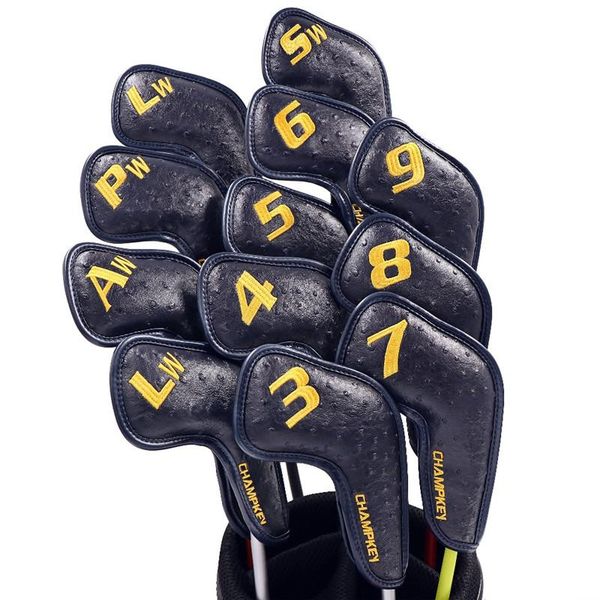 

2 colors] long version golf leather head covers irons headcovers pu iron complete set #3-9pasll mascot novelty gift of clubs