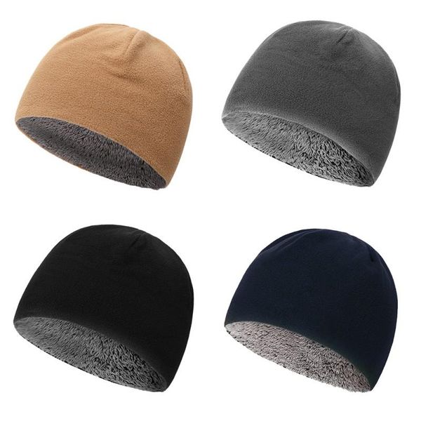 

tactical thick beanie fleece watch cap military army winter hat warm elite for snowboarding skiing windproof headwear outdoor hats, Black;white