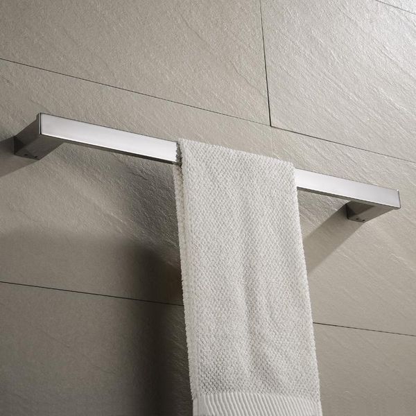 

stainless steel square bathroom accessory single towel bar rail holder rings