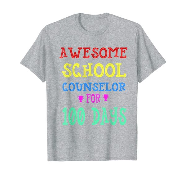 

happy 100th day of school t-shirt for school counselor, White;black