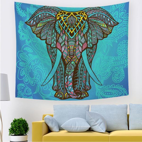 

tapestries elephant tapestry blue wall hanging bohemian mandala watercolor hippie deco