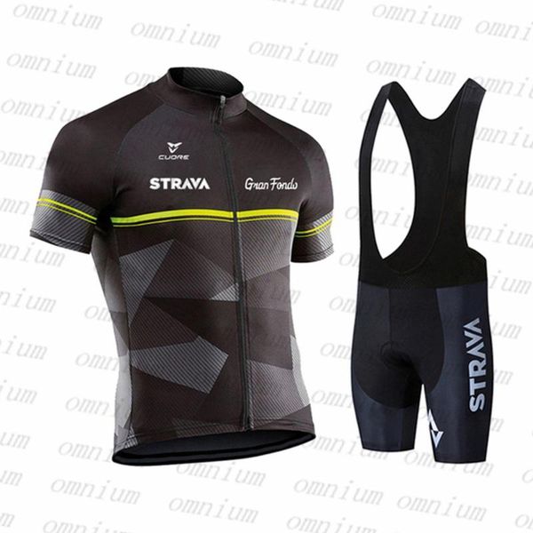 

racing sets strava 2021 pro team summer cycling jersey clothing bicycle mtb bike downhill breathable quick dry shirt men short sleeve set, Black;blue