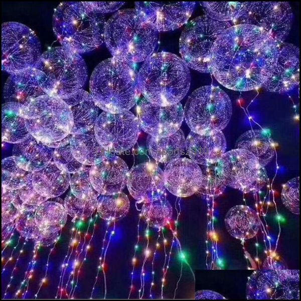 Weitere festliche Partyartikel, runder Luftballon, Mti-Farbe mit Lichterkette, leuchtender Luftballon, 18 Zoll, transparente LED-Luftballons