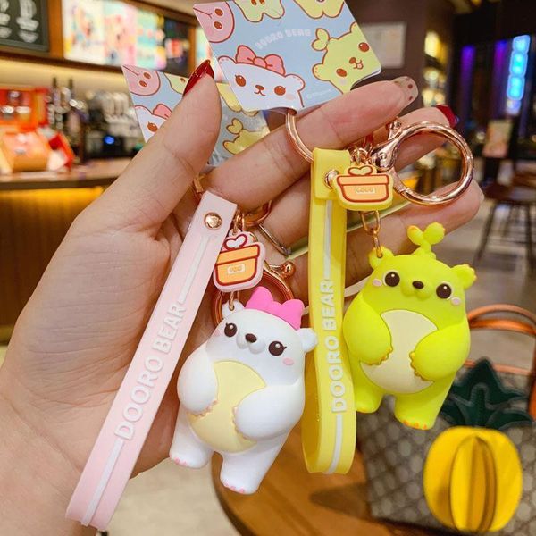 

keychains key chain pvc soft rubber doll gift pendant spot wholesale, Silver
