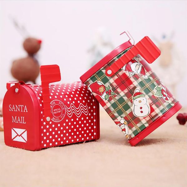 

gift wrap christmas decorations tinplate mailbox box wrought iron can children cartoon candy ornaments