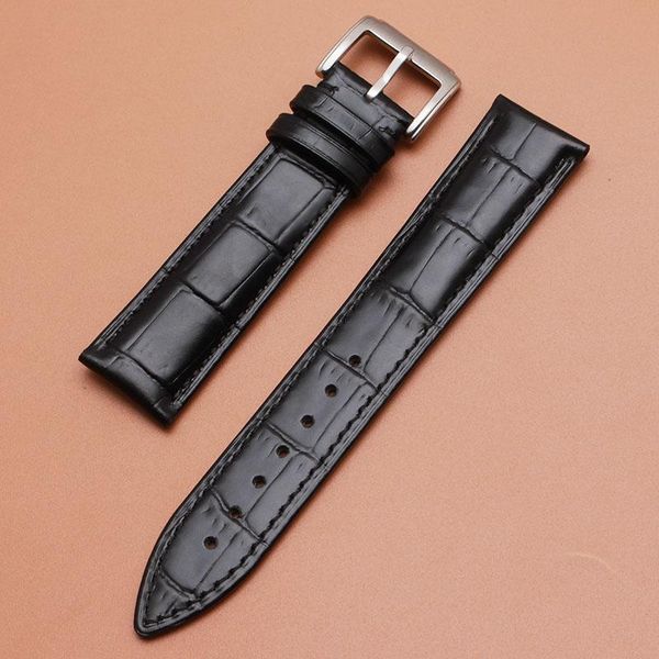 

watch bands wholsale watchbands straps pin buckle 19mm 20mm 21mm 22mm bracelets cowhide leather genuine accessories, Black;brown