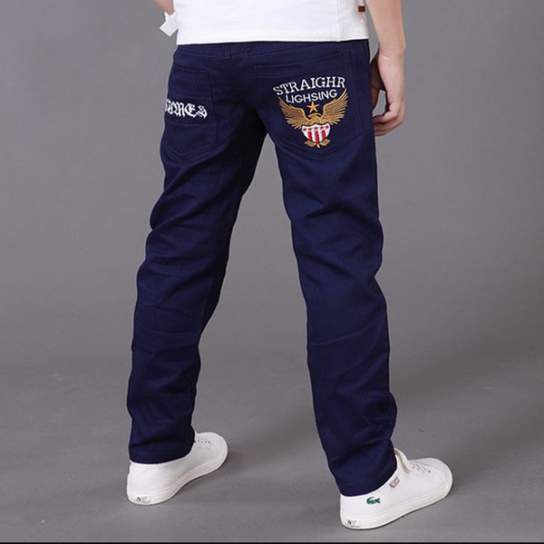 

boys pants kids jeans 2021 casual spring solid cotton mid elastic waist pants for boy jeans kids clothing children trousers p023, Blue