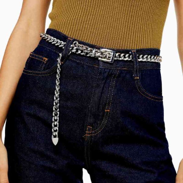 

2021 low price wholesale gold chain belt jeans silver metal punk belts for women gothic ketting riem cinturon mujer waistband long thin cumm, Black;brown