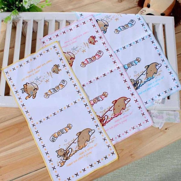 

3 / boydale plain printed cotton handkerchief baby feeding towel 1355, White