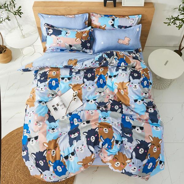 

bedding sets 3/4 piece set aloe cotton cute cartoon alpaca family pattern design fashion trend personality home textiles soft oceania