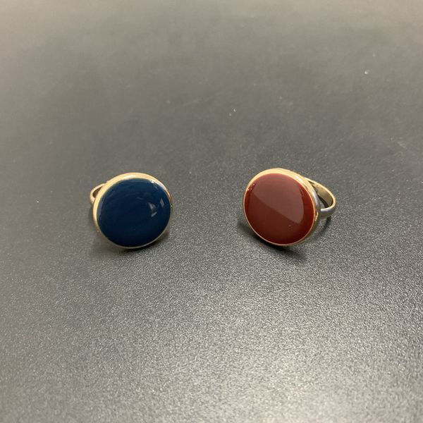 

simple style lady exquisite enamel oil adjustable ring, Silver