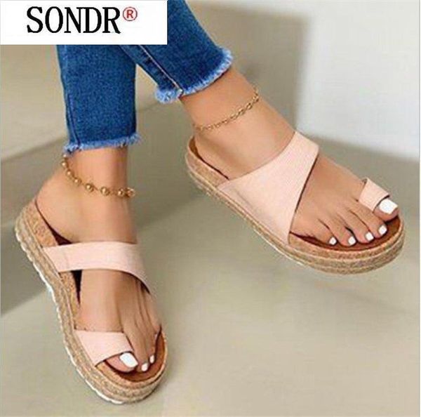 

summer women's sandals flip-flops 2021 british fashion trend cork slippers men's shoes outdoor, Black