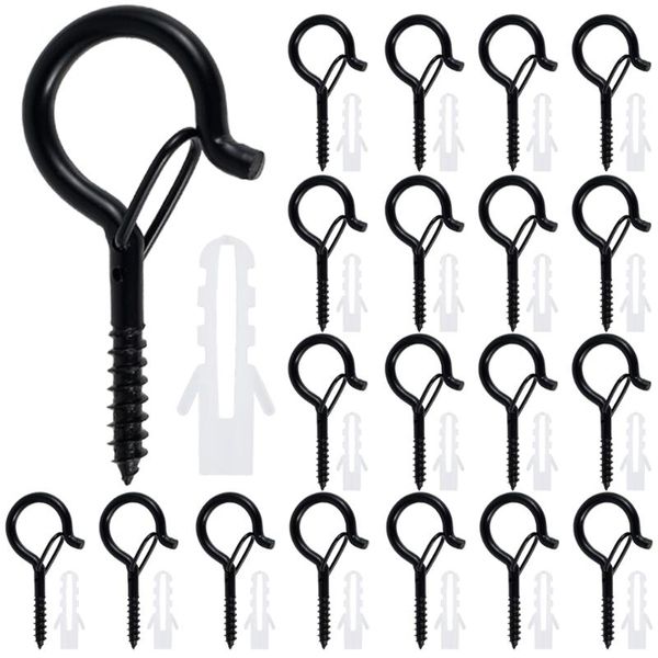 

hooks & rails 20pcs q-hanger heavy duty screw multiple uses for string light flower pot garden yard patio kitchen ornament tool hook set