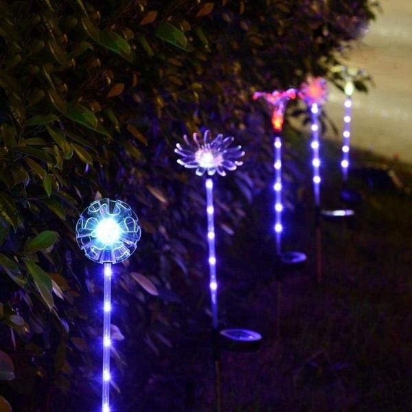 

lawn lamps 3 pcs multi-color led artificial flowers solar stake lights garden outdoor or indoor/solar powered battery