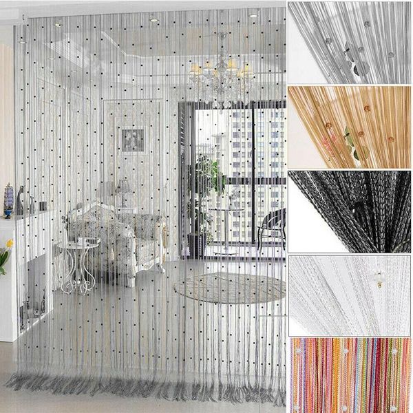 

100*200cm window curtain crystal acrylic beaded string partition door beads room divider fringe panel drapes 2021 &