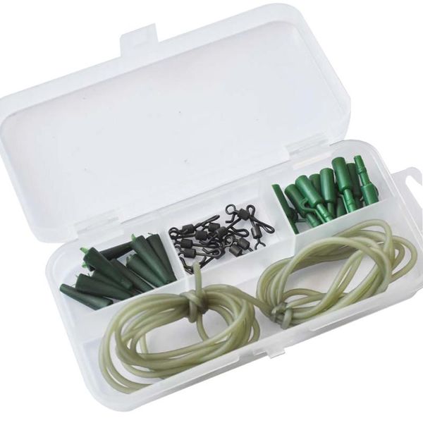 

40pcs accessories sleeves carp fishing outdoor tackle kit pins tail swivel quick change assorted anti-