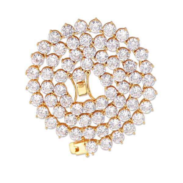 

4/6mm tennis necklace luxury bling cubic zirconia chain exquisite men women couple 18k gold plated hip hop party jewelry, Black
