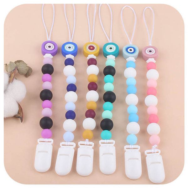 

pacifier holders baby clips weaning teething silicone kids chew toys accessory soothing nipple chain cartoon bead b7314