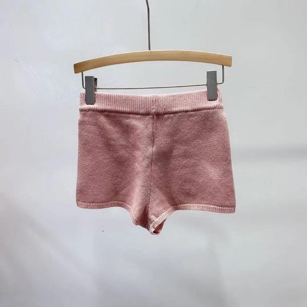 

women's shorts knitted pink elastic waist simple female autumn 2021, White;black