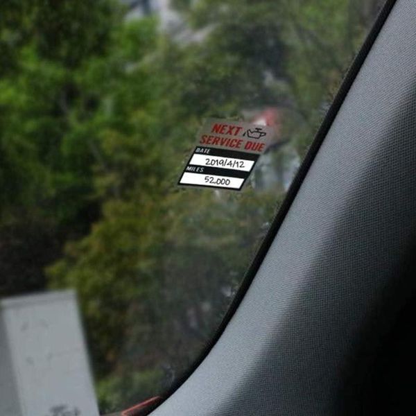 

interior decorations oil change stickers pack reminder service 150pcs/roll 2*2inch