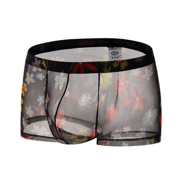 

underpants men's transparent boxer underwear seamless mesh slips see through erotic homme panties shorts#fs, Black;white
