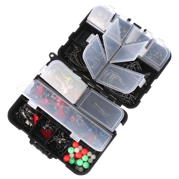 

fishing accessories 1 set terminal tackle box hooks weights space beans