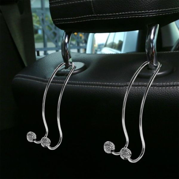 

hooks & rails 2pcs car storage hook seat back rhinestone stainless steel multi-functional