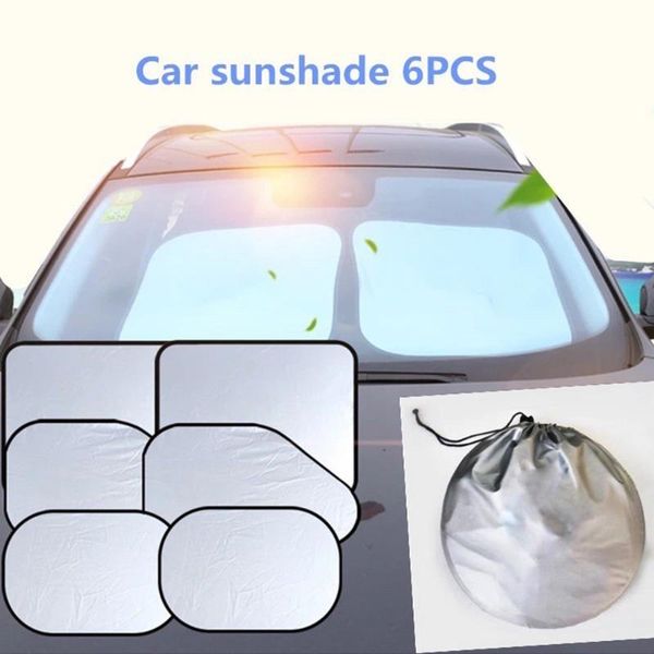 

550g car sunshade 6pcs sun shade easy storage front rear whole window film