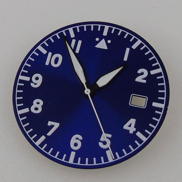 

repair tools & kits 33.6mm nologo green luminous blue automatic watch dial hand set fit nh35a movement