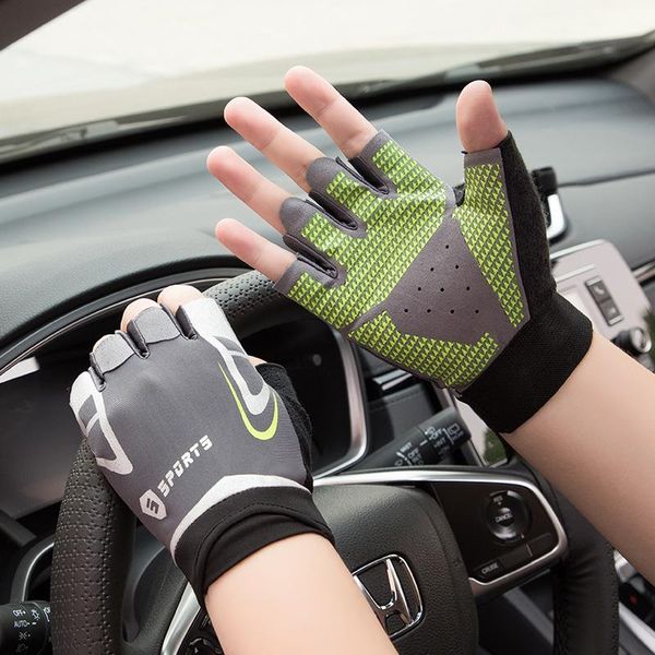 

cycling gloves fitness protective glove men's and women's equipment horizontal bar exercise wristband training non-slip half finge, Black