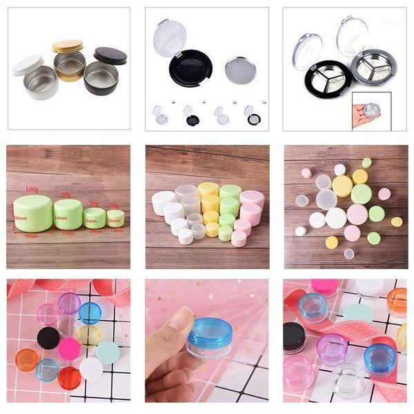 

storage bottles & jars plastic cosmetics jar makeup box nail art pot container clear sample lotion face cream powder eye shadow