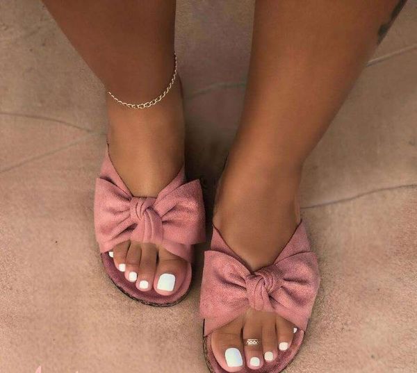 

slippers deeptown women's sandals home fashion flats casual summer beach outdoor cute bowknot black kawaii drop