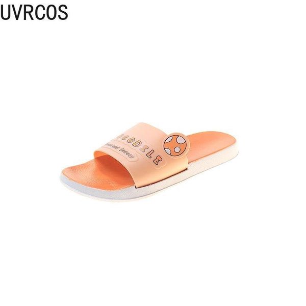 

summer women's slippers vamp cartoon decoration cute simple fashion all-match outer wear, Black