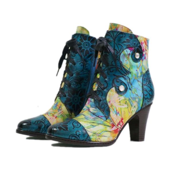 

national limelight layer cowhide women's short boots high heels winter women, Black