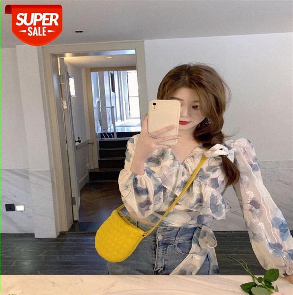 

sweet chiffon shirt with ruffles #lk3n, Black;gray