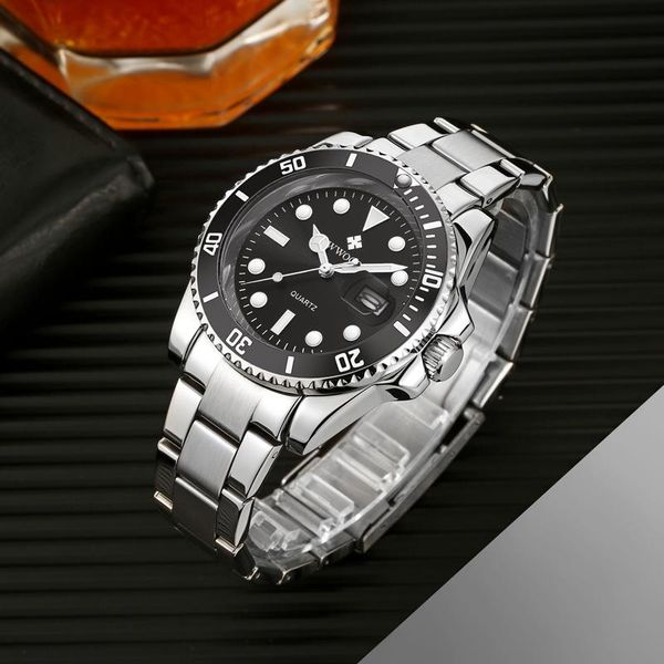 

gold watch men business quartz watches golden male wristwatches relogio masculino, Slivery;brown