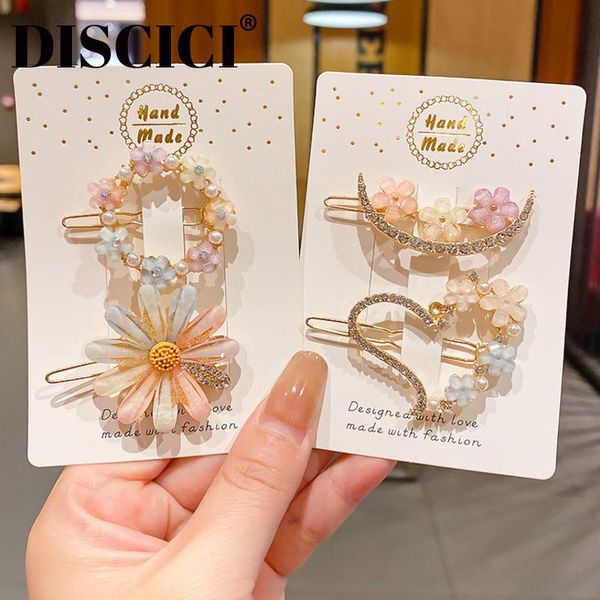 

hair accessories discici women korea diamond floral clips girls sweet hairpin headdress barrettes headband fashion