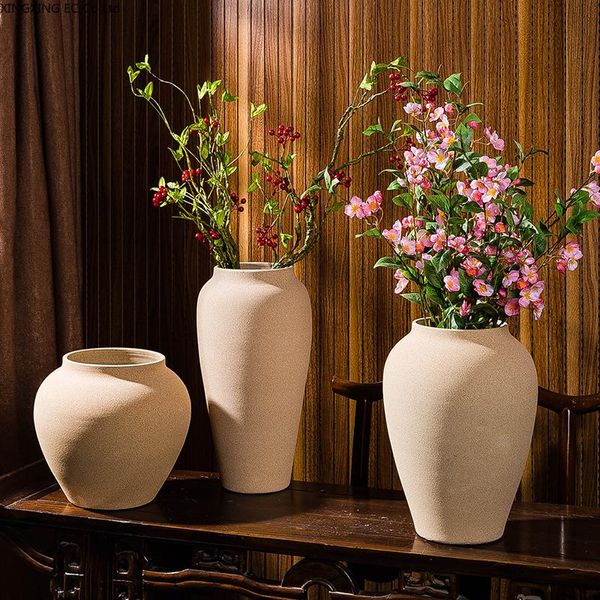 

vases frosted stoare vase ornaments dried flowers flower arrangement accessories retro chinese living room home decoration modern