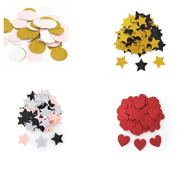 

party decoration 100pcs paper heart star confetti mariage happy birthday wedding babyshower girl boy confettis de table
