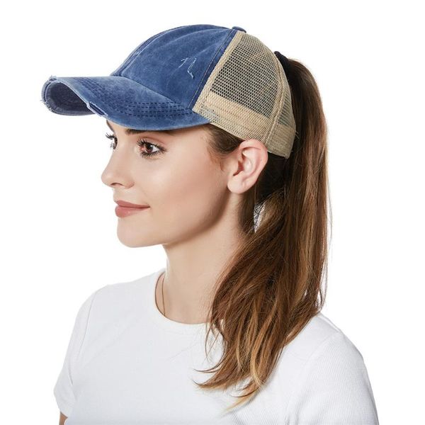 

summer women ponytail hat baseball caps criss cross outdoor sport adjustable cap bhd2 hats, Black;white